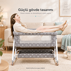 Evokids Luvi Anne Yanı Beşik | Sallanabilir 7 Parça Premium Set - 8