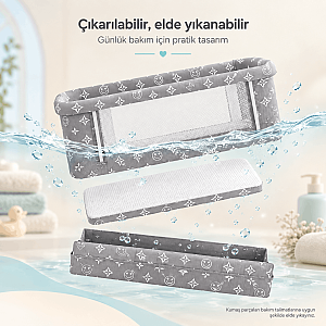 Evokids Luvi Anne Yanı Beşik | Sallanabilir 7 Parça Premium Set - 7
