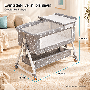 Evokids Luvi Anne Yanı Beşik | Sallanabilir 7 Parça Premium Set - 9