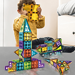 Evokids Diamond 81 Parça Manyetik Yapı Blokları – Elmas Dokulu Eğitici Oyuncak Seti - 5