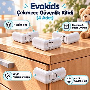 Evokids Çekmece Güvenlik Kilidi (4 Adet)