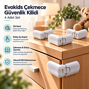 Evokids Çekmece Güvenlik Kilidi (4 Adet)