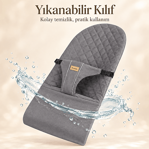 Evokids Kairo Sallanan Ana Kucağı Gri - 7