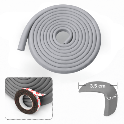 Evokids Ekstra Kalın Köşe Kenar Koruyucu (6 Metre Kenar + 4 Adet Köşe) Gri Kauçuk Masa Kenar Köşe Koruyucu - 4