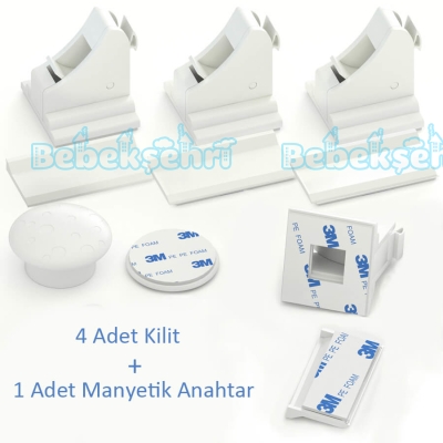 Evokids Manyetik Mıknatıslı Çocuk Dolap Kilidi (4 Adet) - 4