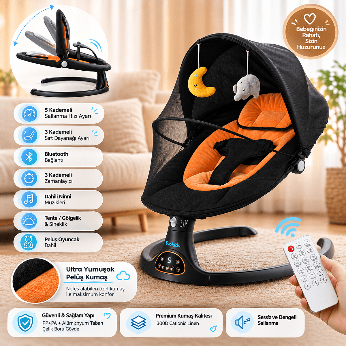 Evokids Aura Premium Elektrikli Ana Kucağı - 1