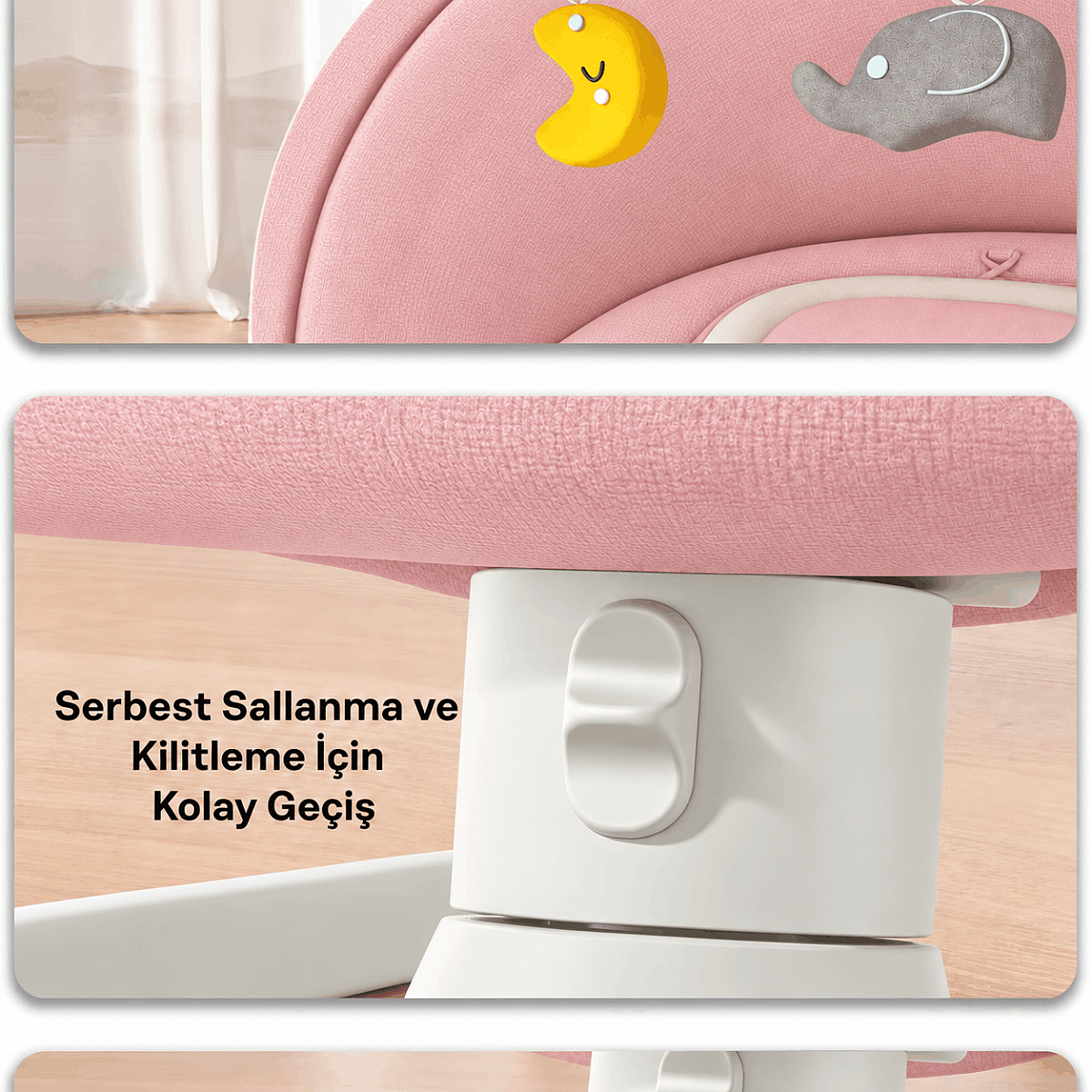 Evokids Nova Premium Elektrikli Ana Kucağı Pembe - 6