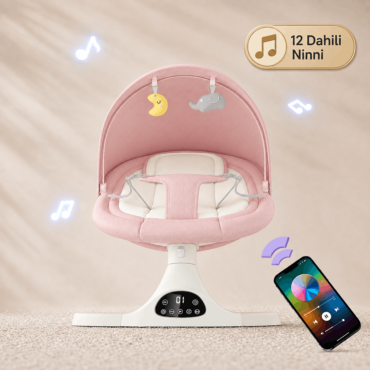Evokids Nova Premium Elektrikli Ana Kucağı Pembe - 5