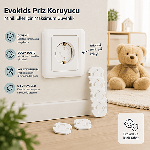 Evokids Otomatik Kapanır Priz Kapağı (6 Adet)