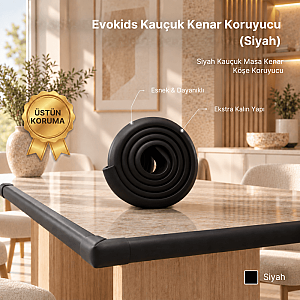 Evokids Kauçuk Kenar Koruyucu (Siyah)