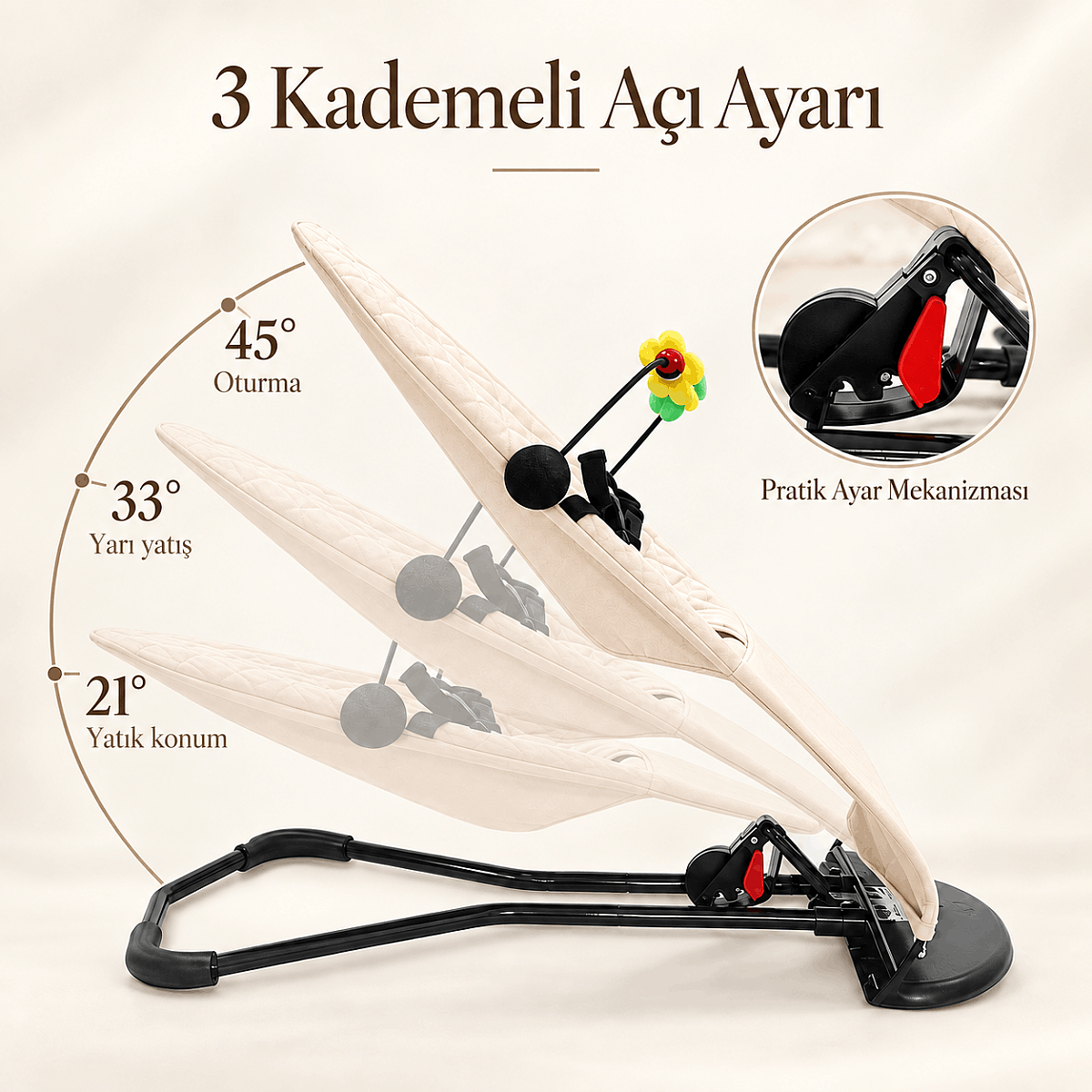 Evokids Kairo Sallanan Ana Kucağı Krem - 2